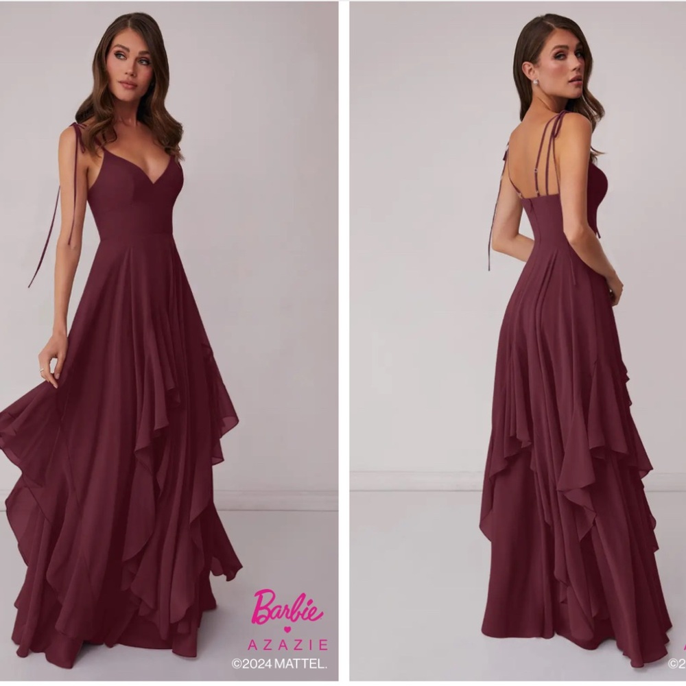 Azazie Women's Deep Red Maxi Dress
